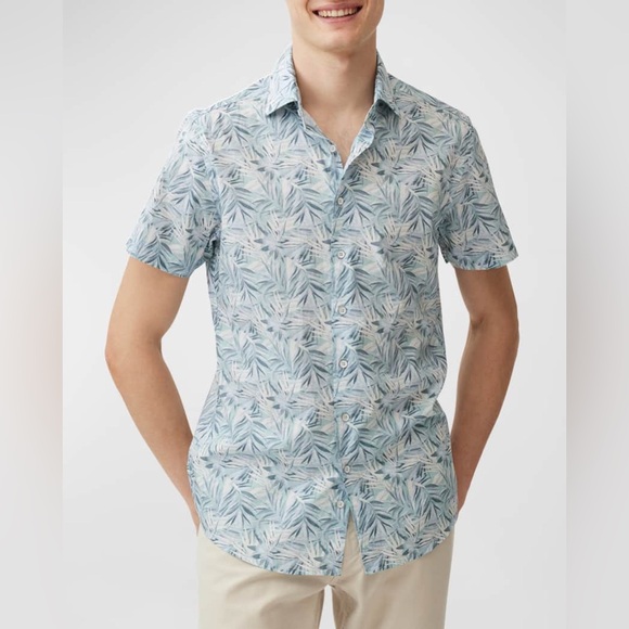 NWOT Rodd & Gunn Cherry Tree Bay Cotton Short-Sleeve Shirt Size Medium